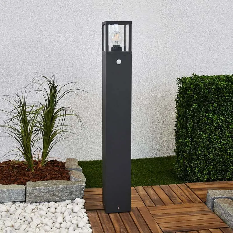 B-Ware Lucande Wegeleuchte Klemens LED Gartenleuchte anthrazit 90cm mit Bewegungsmelder