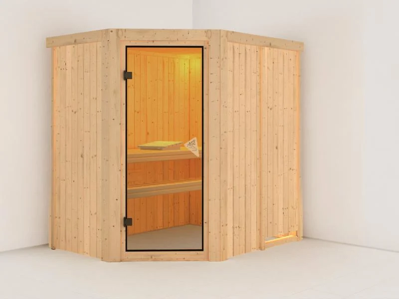 Saja - Karibu Sauna Plug & Play ohne Ofen - ohne Dachkranz -