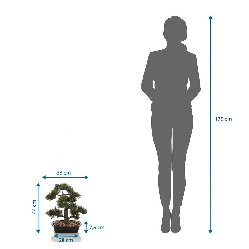 B-Ware hjh OFFICE Kunstpflanze Kunstbaum Bonsai 44 cm grün künstliche Pflanze