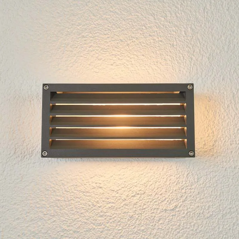 B-Ware Lucande Außenwandleuchte Aurelien LED Gartenlampe dimmbar anthrazit 25x12,5cm
