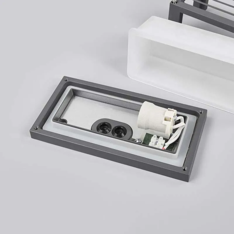 B-Ware Lucande Außenwandleuchte Aurelien LED Gartenlampe dimmbar anthrazit 25x12,5cm