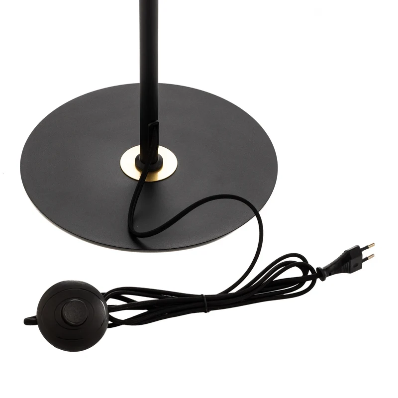 B-Ware Lucande Stehlampe Stehleuchte schwarz gold Eisen Schalter 160 cm E27 LED Leuchte