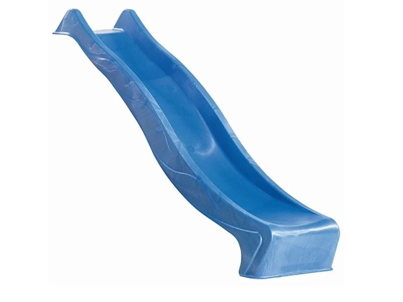 Karibu Spielturm Lotti- Doppelschaukel mit Klettergerüst, Kletterwand und Rutsche in blau