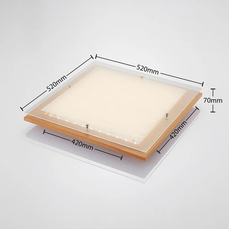 B-Ware Lampenwelt Holz-LED-Deckenlampe Cattleya 52 cm Deckenlampe Lampe Leuchte 26W