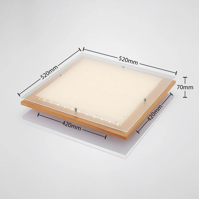 B-Ware Lampenwelt Holz-LED-Deckenlampe Cattleya 52 cm Deckenlampe Lampe Leuchte 26W