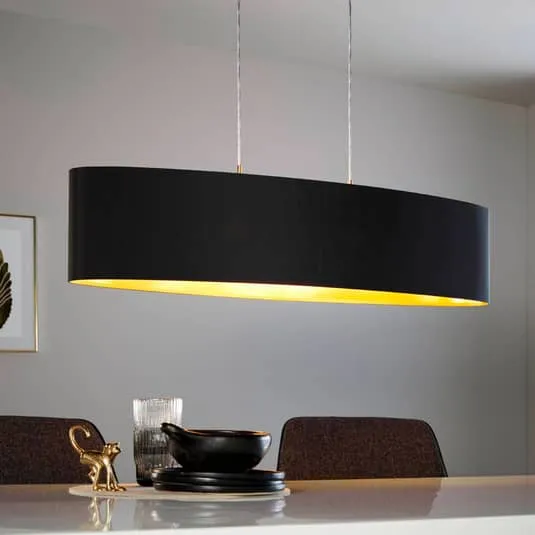 B-Ware Eglo Textil-Hängeleuchte Hängeleuchte Deckenlampe Lecio 100cm schwarz SIEHE TEXT