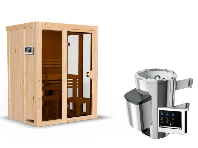Karibu Sauna Irava 1 - inkl. 3,6 kW Ofen ext. Steuerung