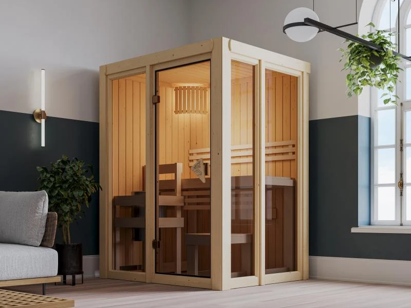 Karibu Sauna Irava 1 - inkl. 3,6 kW Bioofen ext. Steuerung