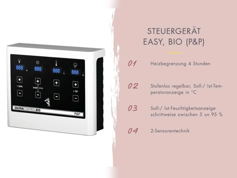 Karibu Sauna Irava 1 - inkl. 3,6 kW Bioofen ext. Steuerung