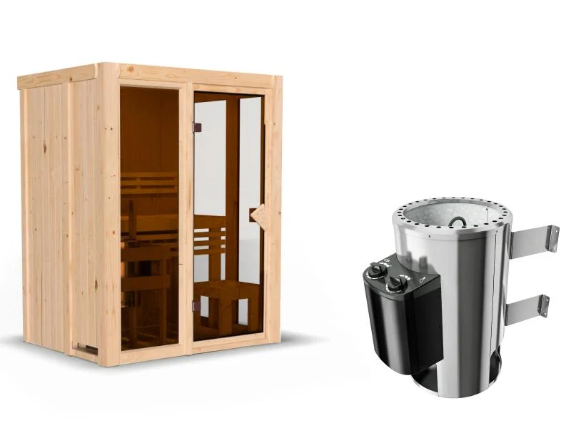 Karibu Sauna Irava 1 - inkl. 3,6 kW Ofen integr. Steuerung