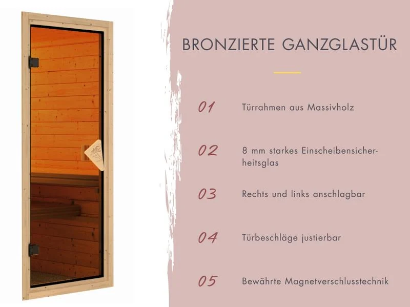 Karibu Sauna Irava 1 - ohne Ofen - ohne Dachkranz