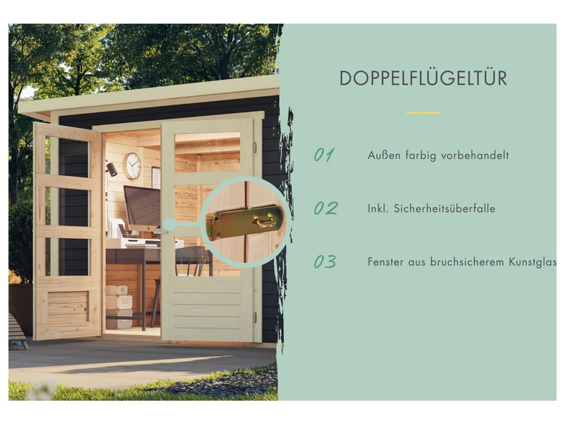 Karibu Gartenhaus Askola 6 terragrau 19 mm