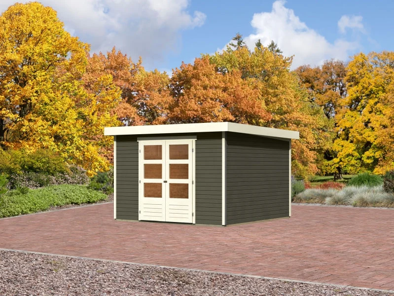 Karibu Gartenhaus Askola 6 terragrau 19 mm