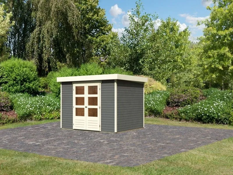 Karibu Gartenhaus Askola 5 terragrau 19 mm