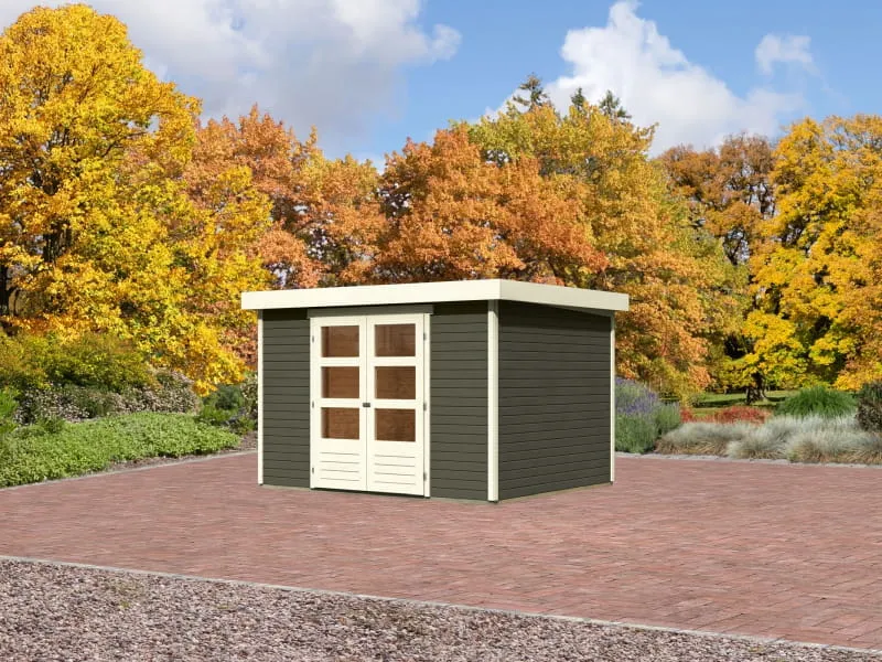 Karibu Gartenhaus Askola 5 terragrau 19 mm