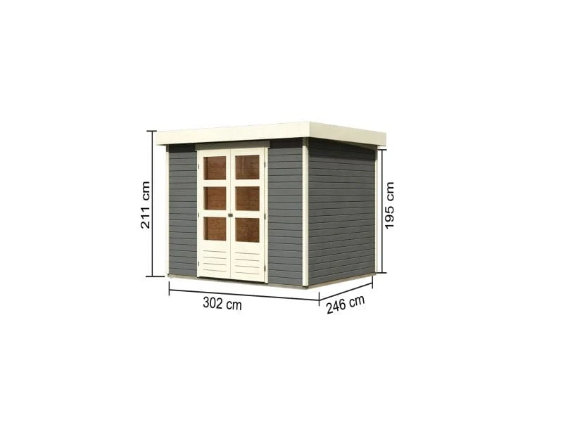Karibu Gartenhaus Askola 5 terragrau 19 mm