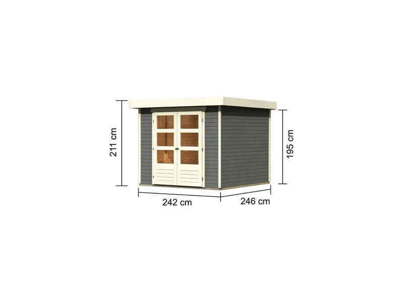Karibu Gartenhaus Askola 3,5 terragrau 19 mm