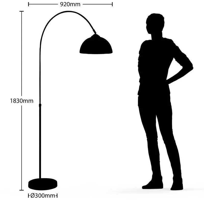 B-Ware Lindby Stehleuchte Bogenlampe Lennart LED Lampe höhenverstellbar kupfer 183cm