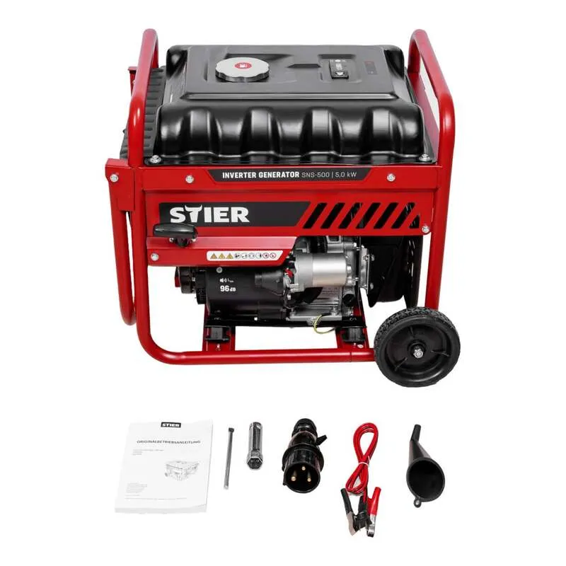 B-Ware STIER Inverter Stromerzeuger SNS-500 5,0 kW Benzin Generator 75 dB(A) 18l 43kg