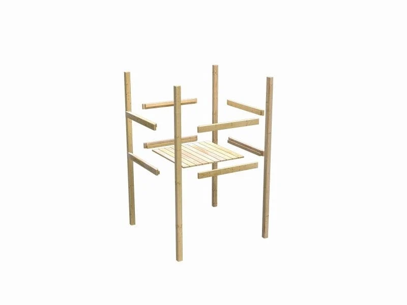 Karibu Spielturm Lotti natur- Anbauplattform- Doppelschaukel inkl. Klettergerüst