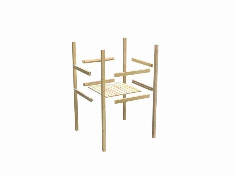 Karibu Spielturm Lotti mit Kletterwand und Rutsche rot