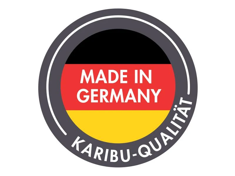 Karibu Gartenhaus Retola 2 , terragrau mit Anbauschrank, inkl. Anbaudach 2,40 Meter