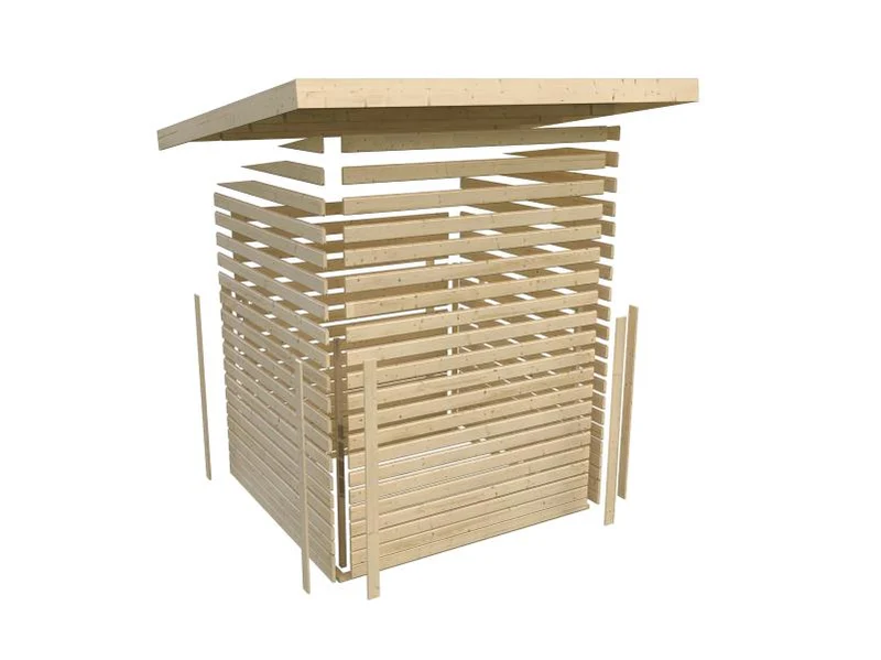 Karibu Gartenhaus Retola 6 inkl. Anbauschrank, terragrau