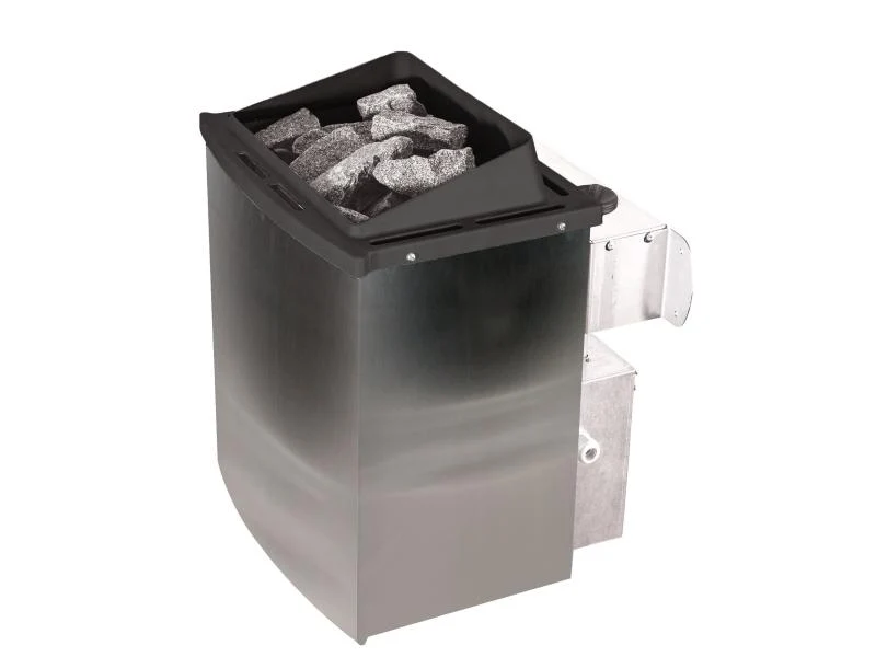 Karibu Sauna Mia inkl. 9 kW Ofen integr. Steuerung, mit Klarglas Ganzglassaunatür -ohne Dachkranz-
