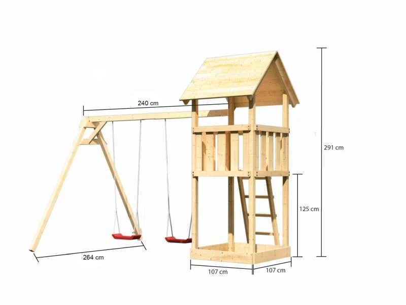 Karibu Spielturm Lotti mit Doppelschaukel