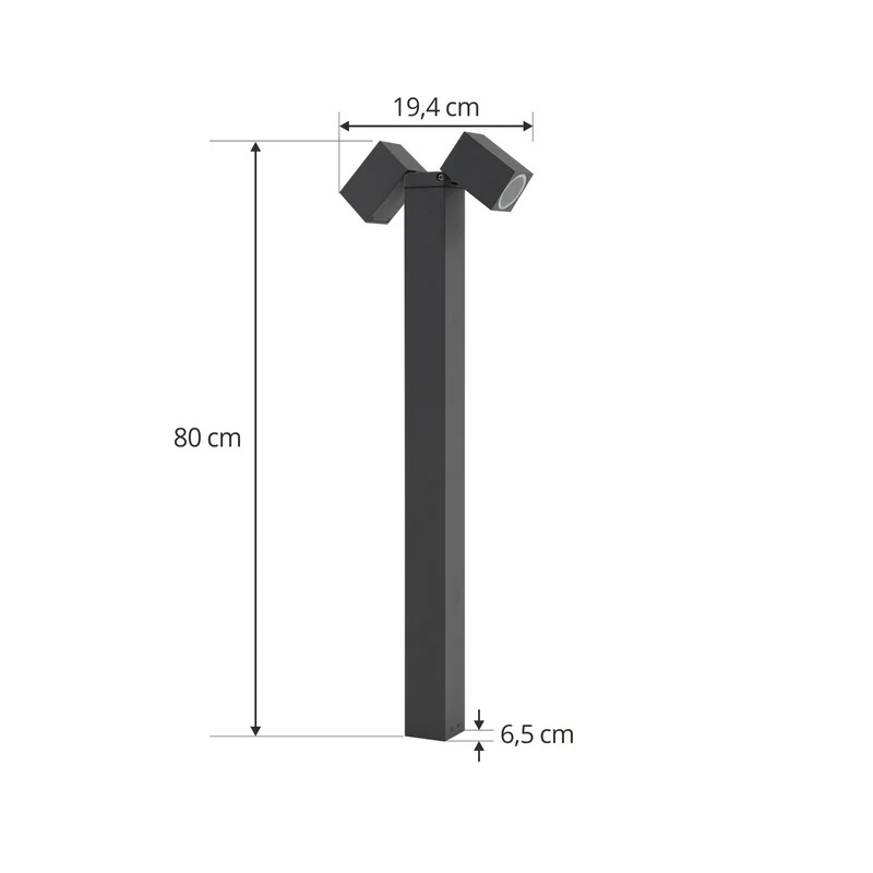 B-Ware Lindby Wegeleuchte Außenlampe Othil anthrazit 2flg 80cm Metall756
