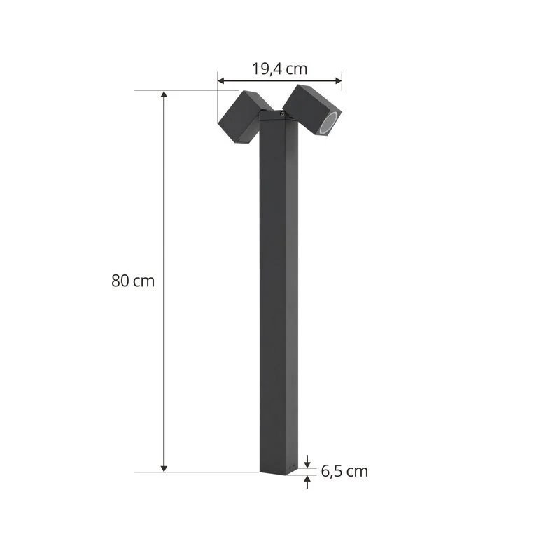 B-Ware Lindby Wegeleuchte Außenlampe Othil anthrazit 2flg 80cm Metall756