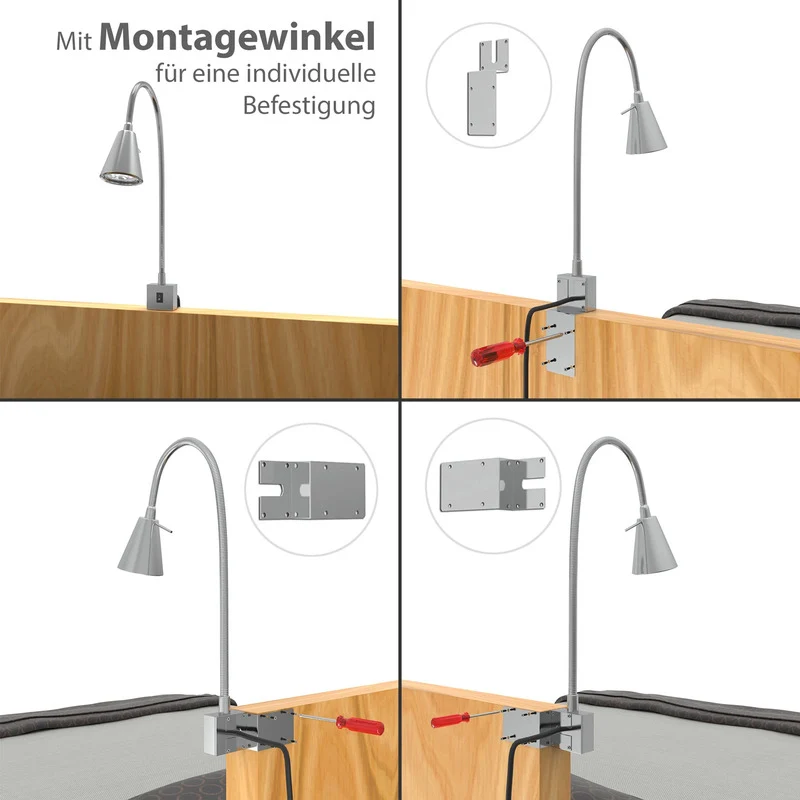 B-Ware Briloner LED Wandleuchte Wandlampe Tuso Flexarm Nickel matt Leselampe