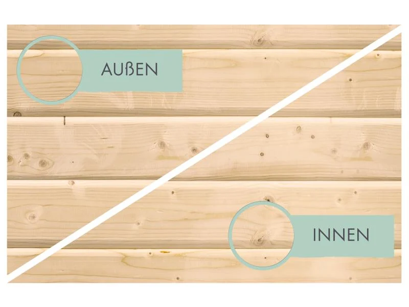 Karibu Pavillon Cubus im Set mit 1 Verlängerung, natur