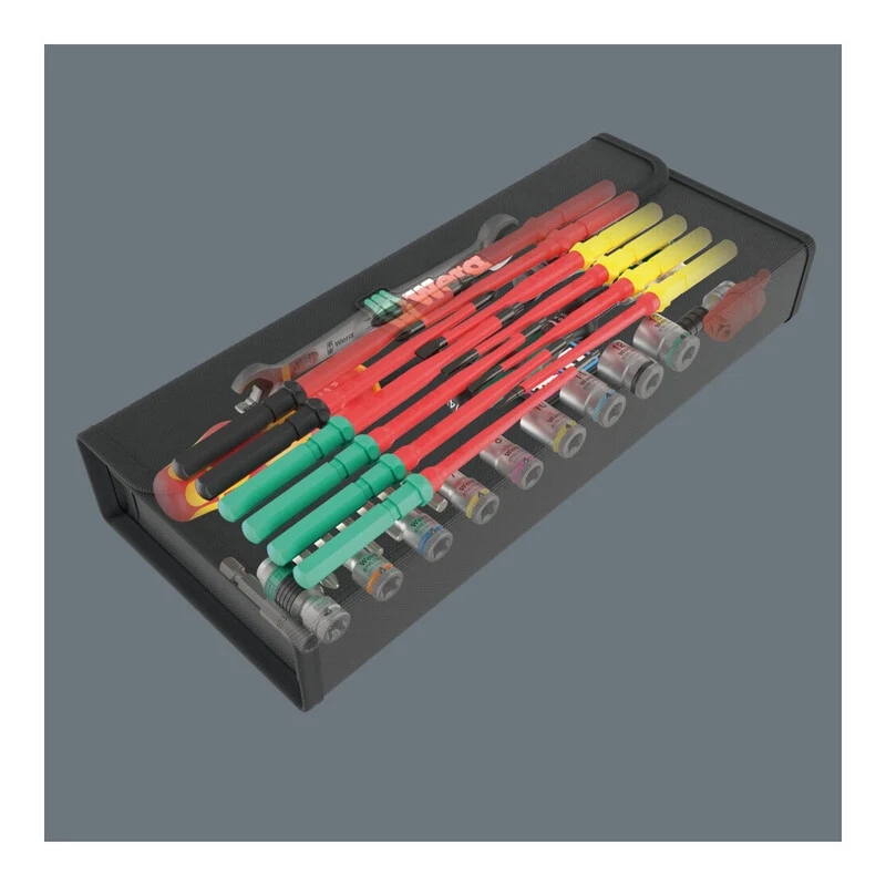 B-Ware Wera Werkzeugset Kraftform Kompakt W Imperial 1 Wartung 35-teilig VDE schwarz