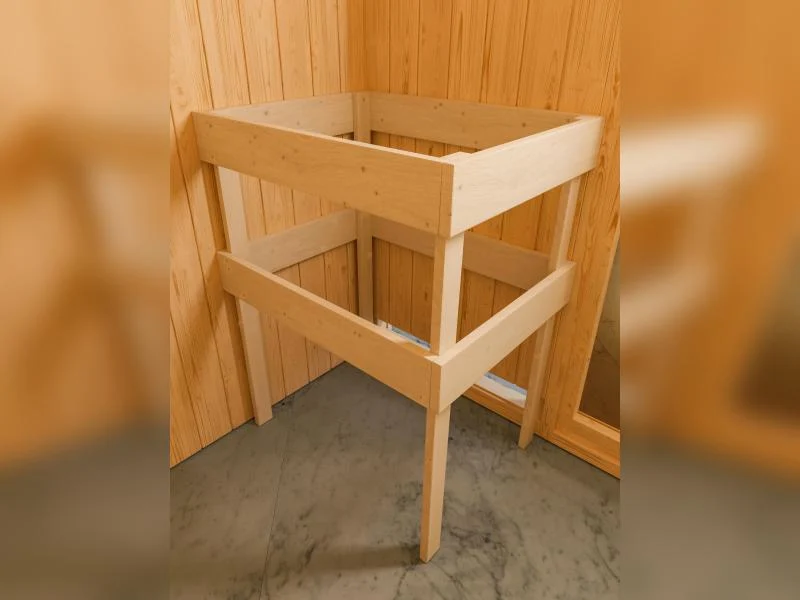 Karibu Sauna Mia inkl. 9 kW Ofen ext. Steuerung, mit klassischer Saunatür -ohne Dachkranz-