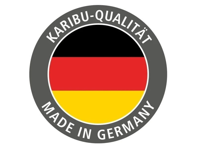 Karibu Sauna Mia inkl. 9 kW Ofen ext. Steuerung, mit energiesparender Saunatür -ohne Dachkranz-