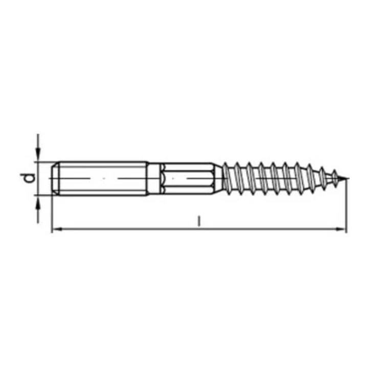 4x B-Ware Stockschraube Schraube Gewinde Edelstahl A2 blank 10 mm 100 mm 100 STÜCK