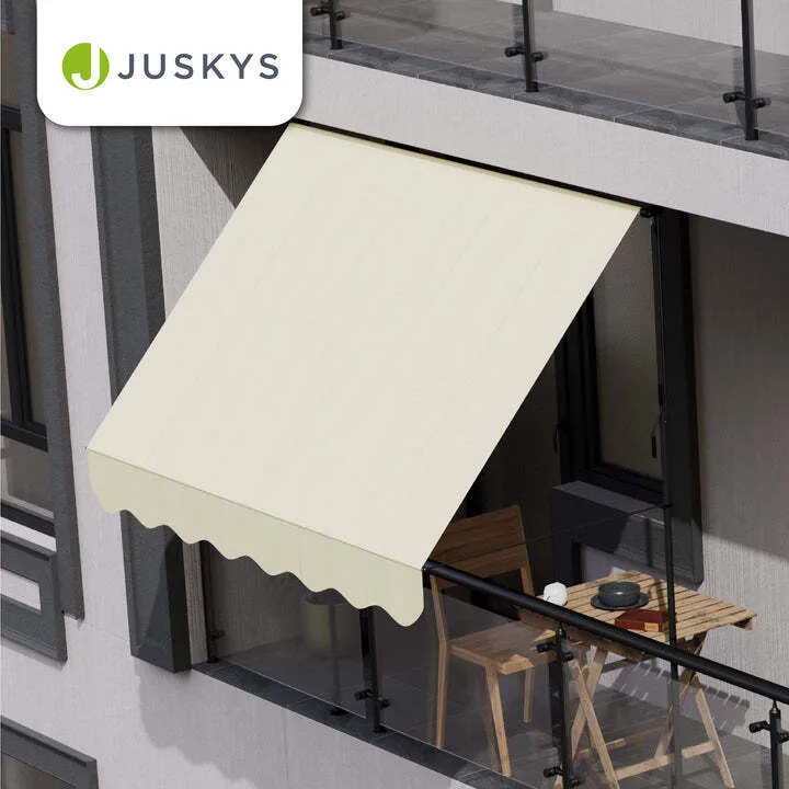 B-Ware Klemmmarkise Kapstadt 250x120 cm UV-beständig Handkurbel ohne Bohren beige