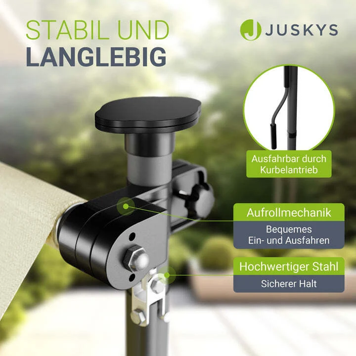 B-Ware Klemmmarkise Kapstadt Sonnenschutz Handkurbel UV-beständig 200x120cm beige