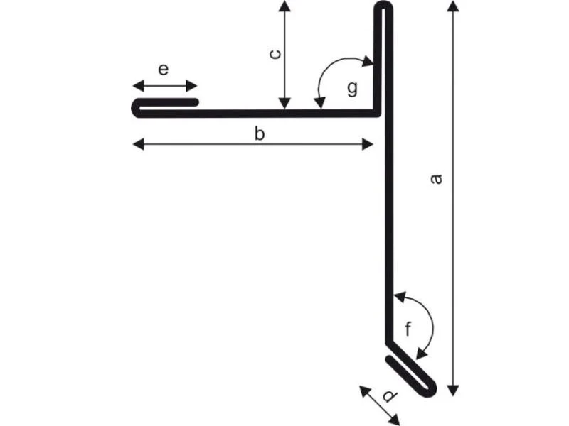 Aluminium Winkelprofil Typ 3b, 200 cm Ortblech mit Wasserpfalz - 1 Stück