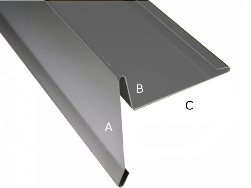 Aluminium Winkelprofil Typ 3b, 200 cm Ortblech mit Wasserpfalz - 1 Stück