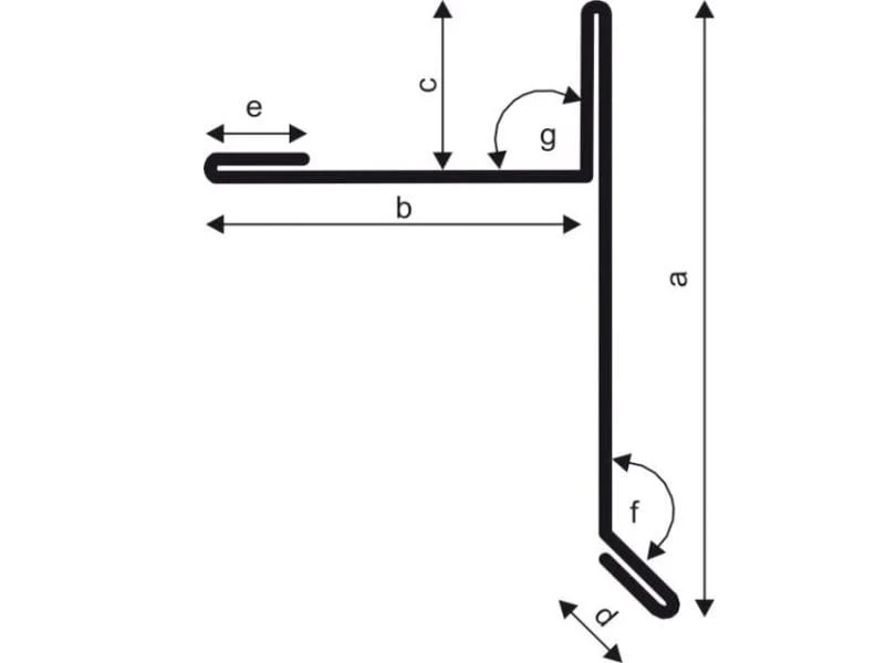 Aluminium Winkelprofil Typ 3b, 200 cm Ortblech mit Wasserpfalz - 1 Stück