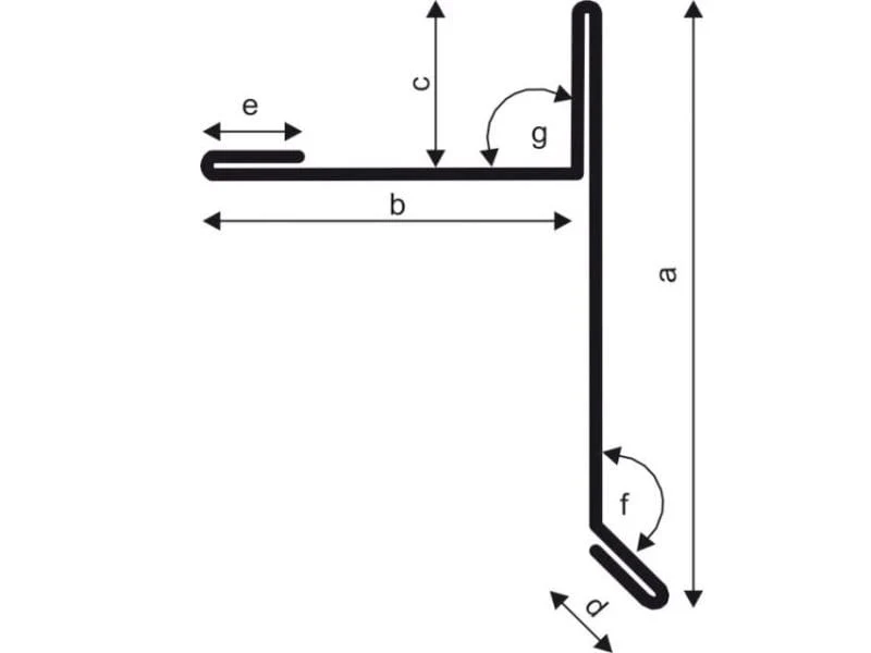 Aluminium Winkelprofil Typ 3b, 200 cm Ortblech mit Wasserpfalz 5 Stück