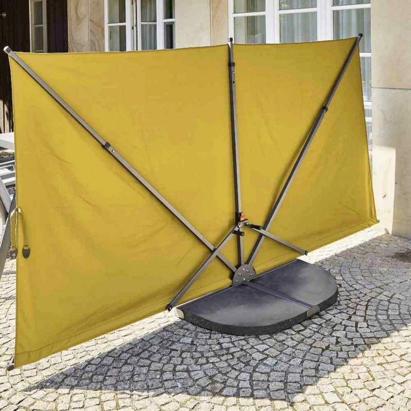 B-Ware Siena Garden Sichtschutz Paravent Ben gelb faltbar Terrasse 150x280 cm Polyester