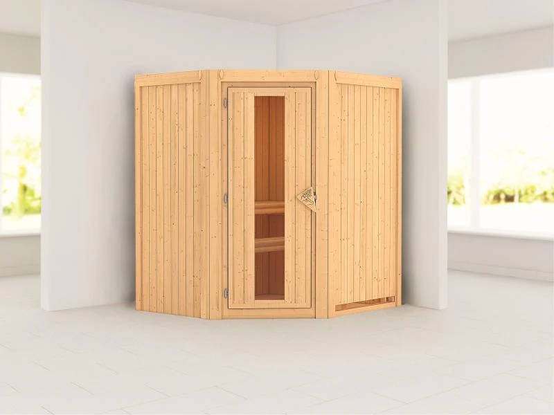 Tonja - Karibu Sauna Plug & Play ohne Ofen - ohne Dachkranz - Energiespartür