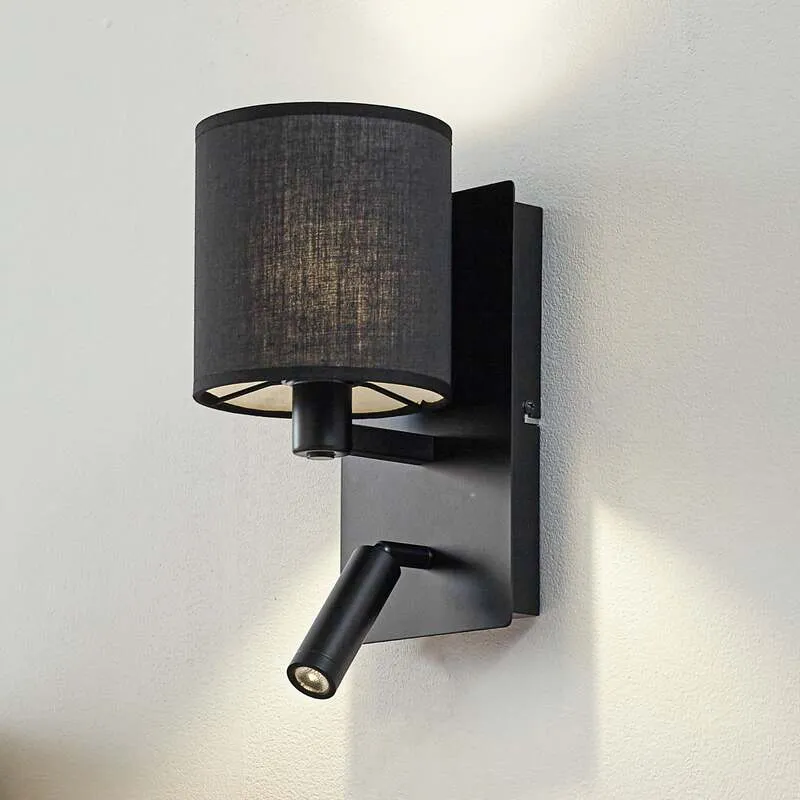 B-Ware Lindby Wandleuchte Aiden LED Wandlampe Leselicht dimmbar schwarz 30cm Höhe