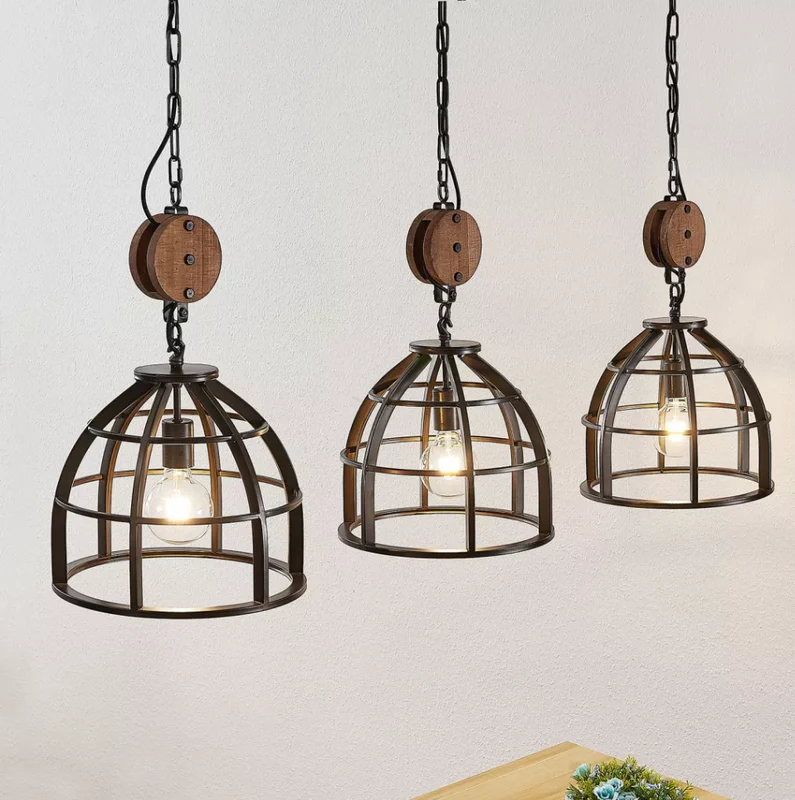 B-Ware Lindby Maximilia Käfig-Pendelleuchte Pendelleuchte Hängeleuchte Lampe dreiflammi