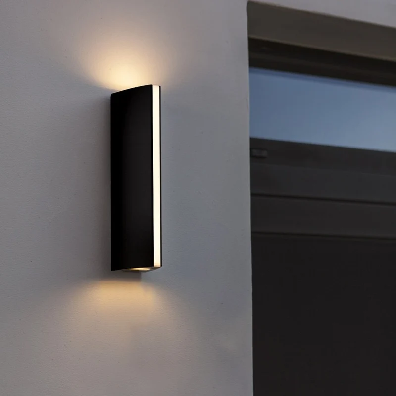 B-Ware Lutec Außenwandleuchte Wandlampe LED Leo Schwarz Up Down Lichtleiste 3000 K IP54