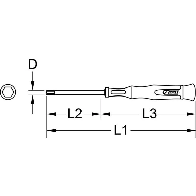 17x B-Ware KS Tools Schraubendreher Innensechskant Sechskant Rundklinge 145 mm 17 STÜCK