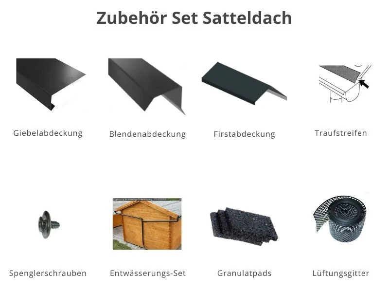Zubehör Set für Karibu Gartenhaus "Dahme 3" ECO naturbelassen